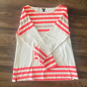 J. Crew Striped Sweatshirt Top: 3/4 Sleeve
